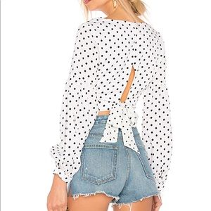 Revolve (By the Way) polka dot tie back top